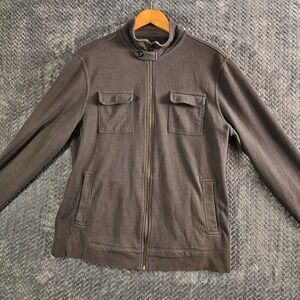 Banana Republic Men's Knit Utility Jacket Full Zip Charcoal Cotton Blend L HOL11